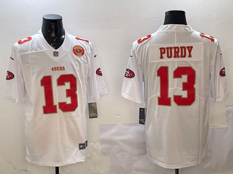 Men San Francisco 49ers #13 Purdy White gold Fashion 2025 Nike Limited NFL Jersey style 5->san francisco 49ers->NFL Jersey